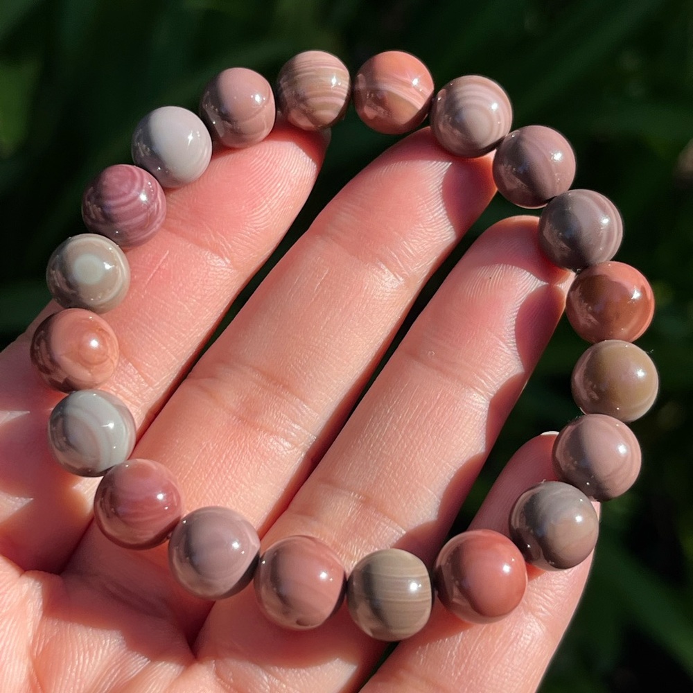 10mm stretchable red purple‎ Alashan bracelet 0281